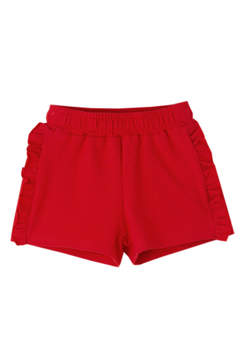 Short sport rojo con volantes