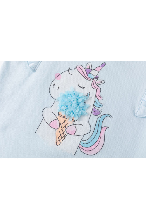 Camiseta con unicornio AZUL
