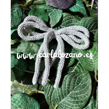 Lazo de tricot doble GRIS