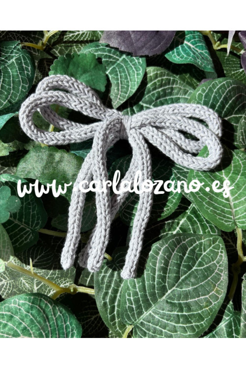Lazo de tricot doble GRIS