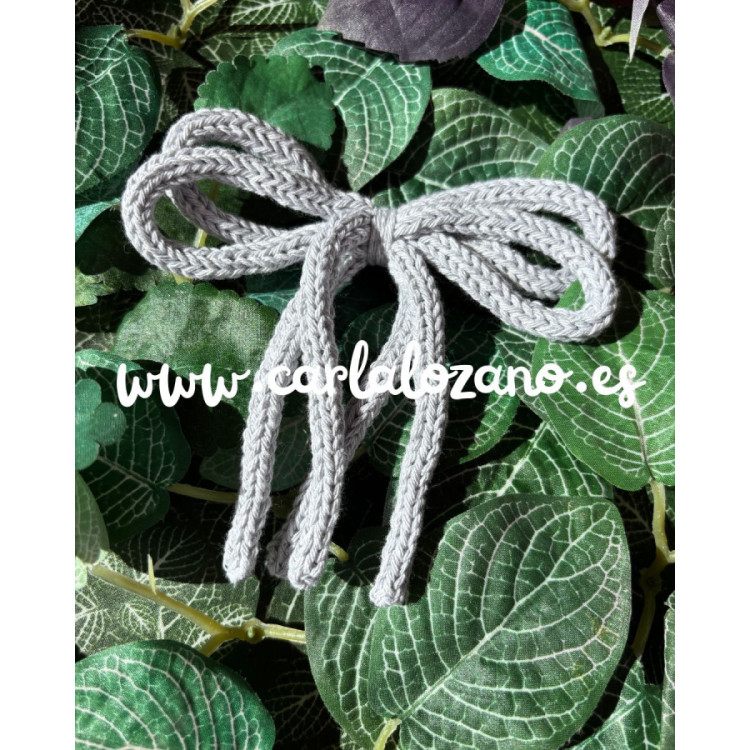 Lazo de tricot doble GRIS