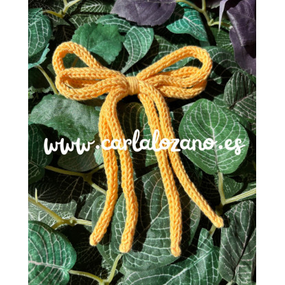 Lazo de tricot doble AMARILLO PASTEL