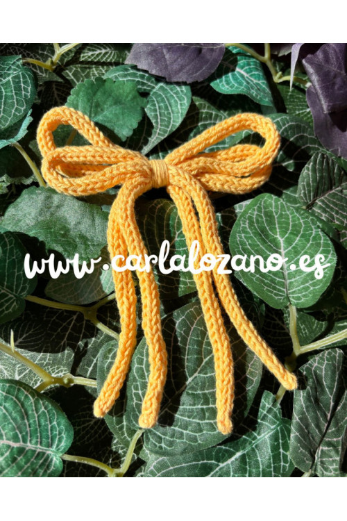 Lazo de tricot doble AMARILLO PASTEL