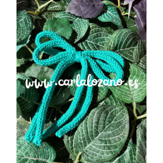 Lazo de tricot doble TURQUESA