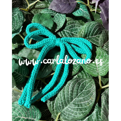 Lazo de tricot doble TURQUESA