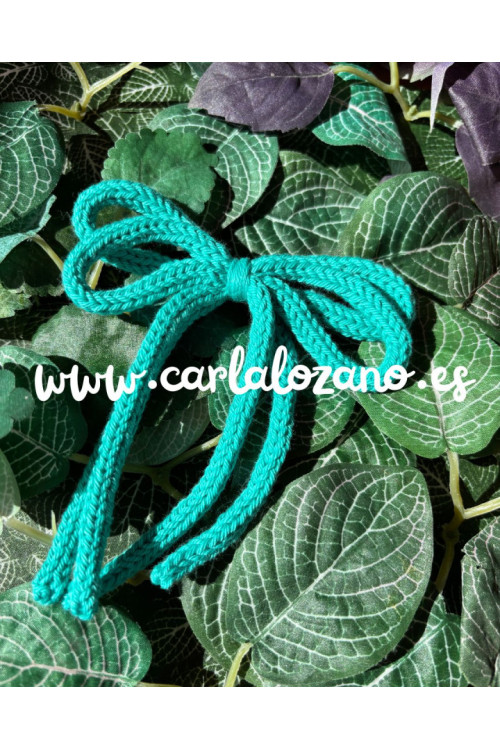 Lazo de tricot doble TURQUESA