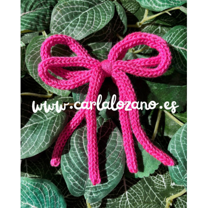 Lazo de tricot doble FUCSIA