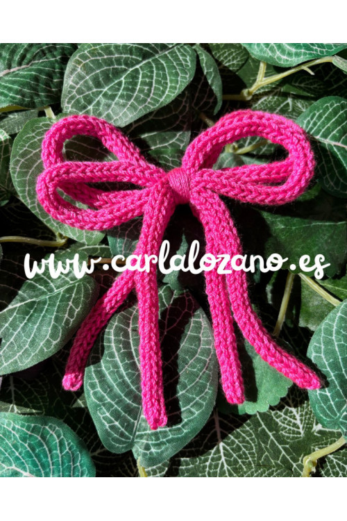 Lazo de tricot doble FUCSIA