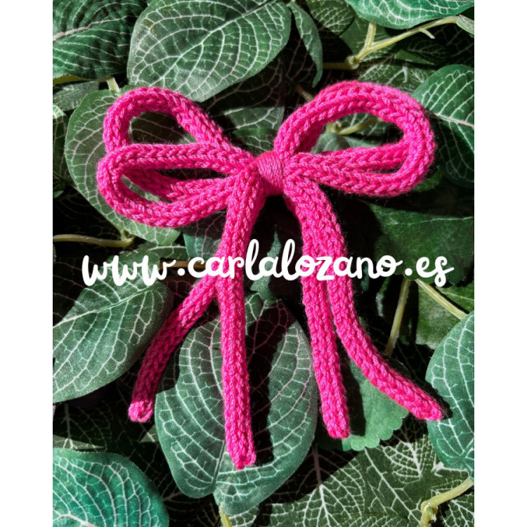 Lazo de tricot doble FUCSIA