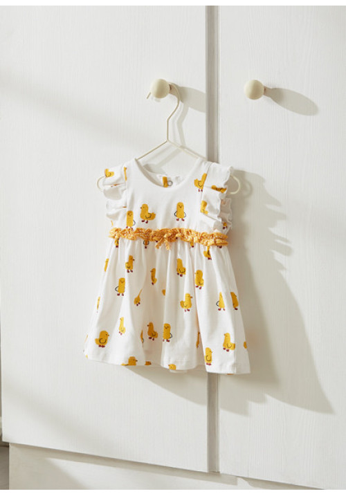 Vestido blanco y amarillo PATITOS  