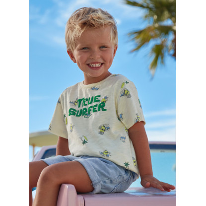 Camiseta beige m/c TRUE SURFER  