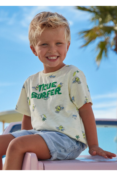 Camiseta beige m/c TRUE SURFER  