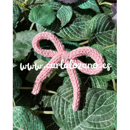 Lazo de tricot básico ROSA