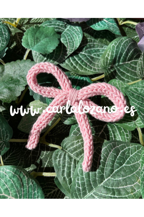 Lazo de tricot básico ROSA