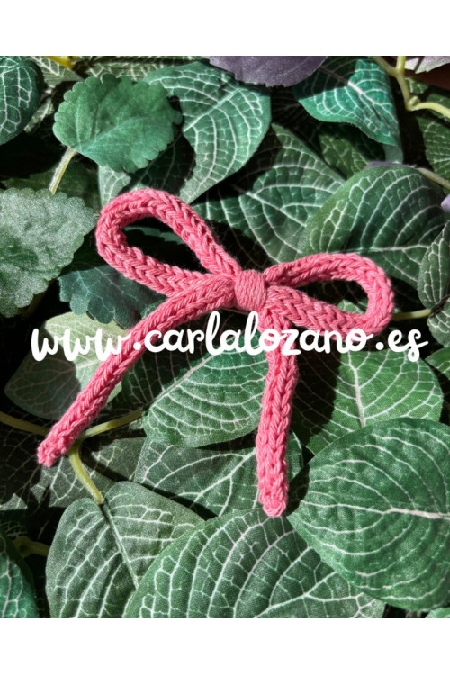 Lazo de tricot básico ROSADO