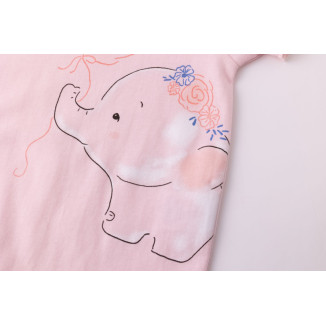 Pijama m/c con elefante ROSA