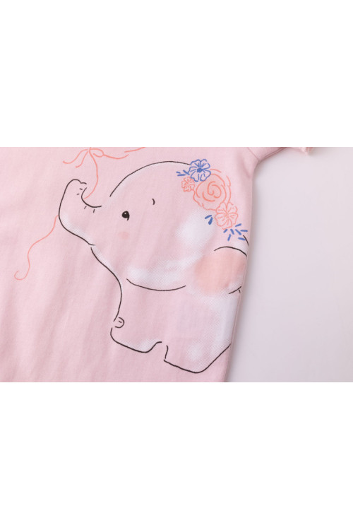 Pijama m/c con elefante ROSA