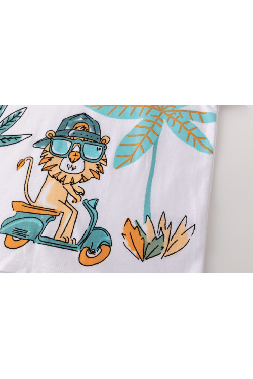 Camiseta m/c con león BLANCO