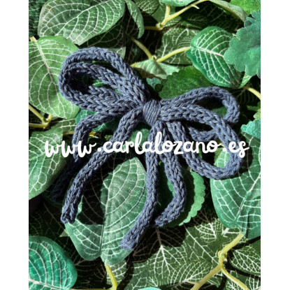 Lazo de tricot doble AZUL TEJANO 