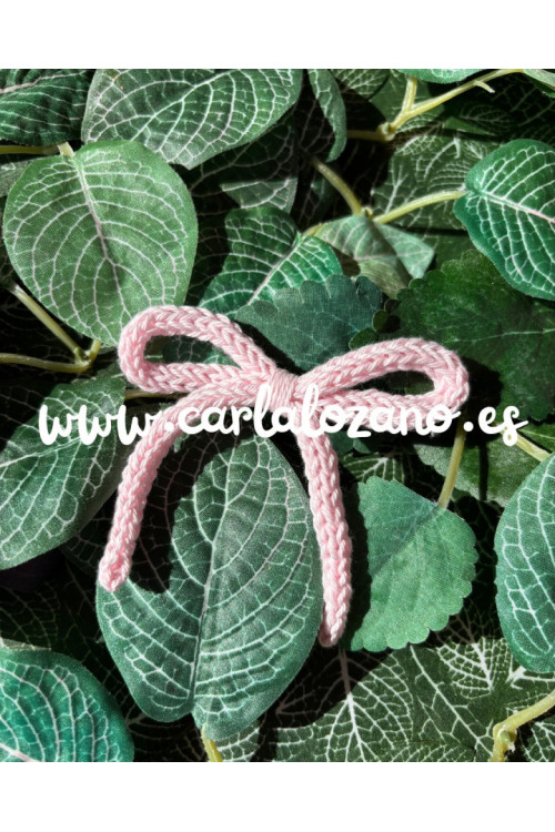 Lazo de tricot básico ROSA BEBÉ