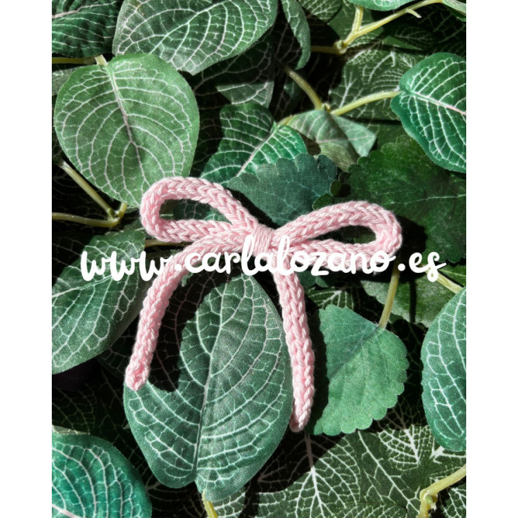 Lazo de tricot básico ROSA BEBÉ
