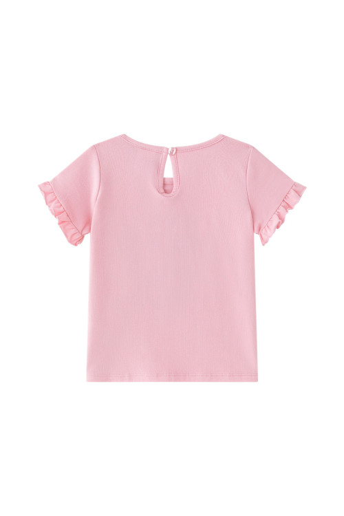 Camiseta m/c con unicornio sirena ROSA