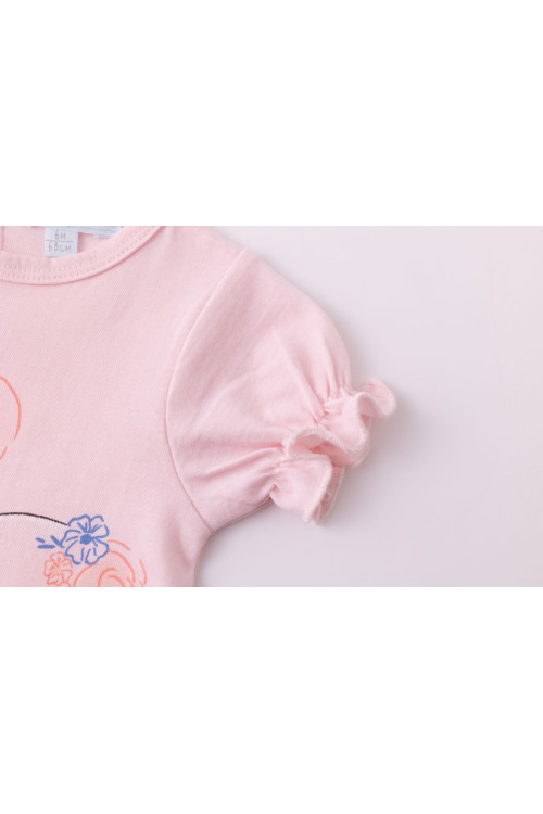 Pijama m/c con elefante ROSA