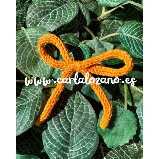 Lazo de tricot básico NARANJA PASTEL