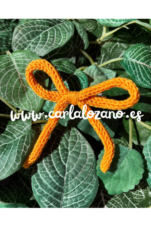 Lazo de tricot básico NARANJA PASTEL