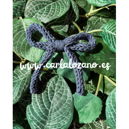 Lazo de tricot básico AZUL TEJANO 