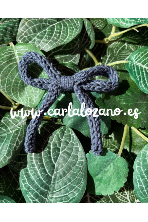 Lazo de tricot básico AZUL TEJANO 