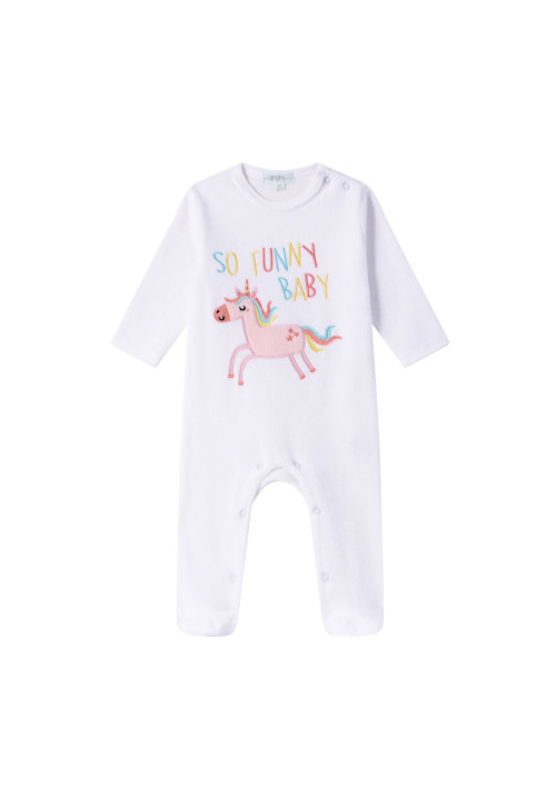 Pijama de terciopelo blanco UNICORNIO 