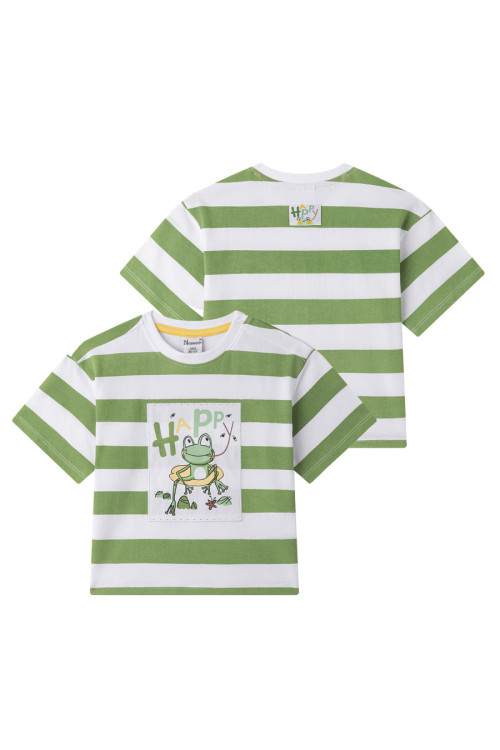 Camiseta m/c de rayas VERDE 