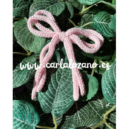Lazo de tricot doble ROSA BEBÉ