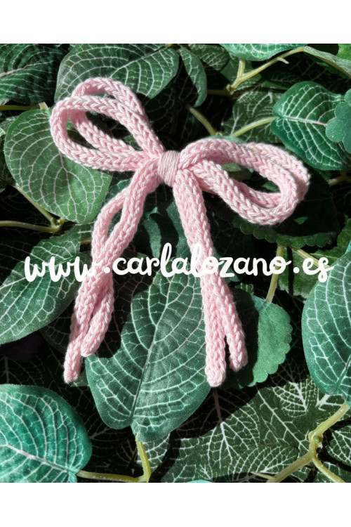 Lazo de tricot doble ROSA BEBÉ