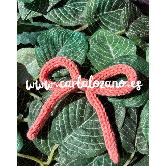 Lazo de tricot básico CORAL PASTEL