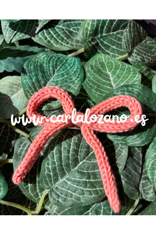 Lazo de tricot básico CORAL PASTEL