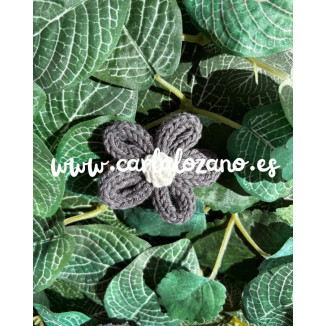 Flor de tricot GRIS MARENGO 