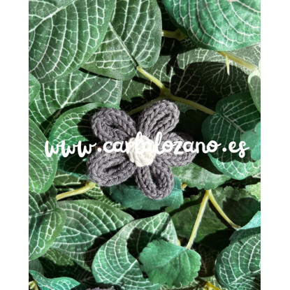 Flor de tricot GRIS MARENGO 
