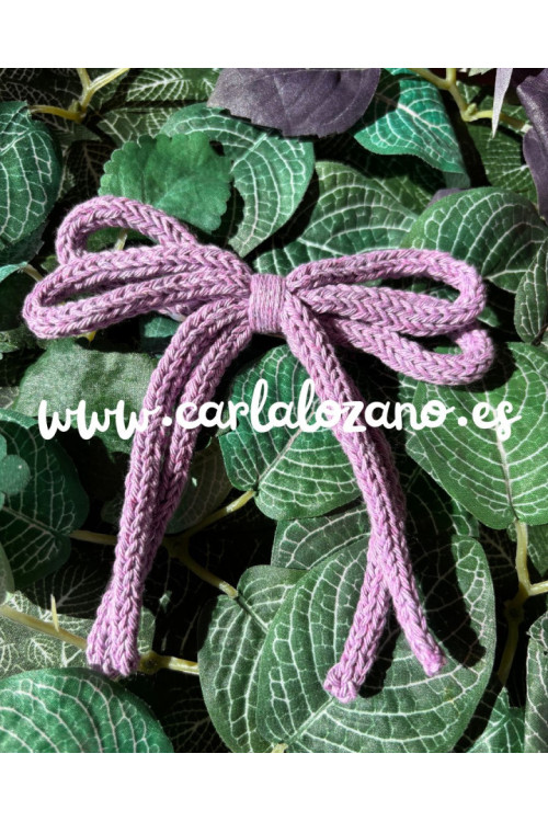 Lazo de tricot doble LILA