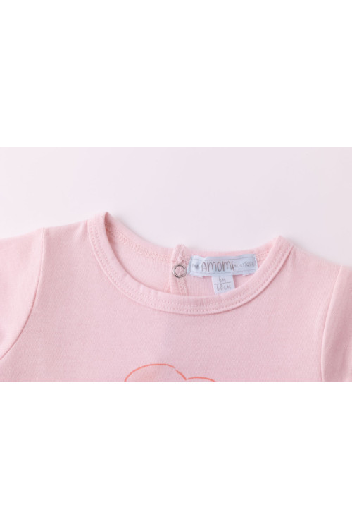 Pijama m/c con elefante ROSA