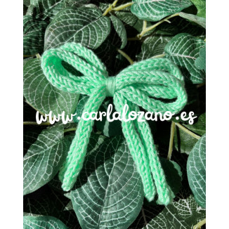 Lazo de tricot doble VERDE AGUA 