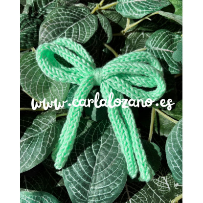 Lazo de tricot doble VERDE AGUA 