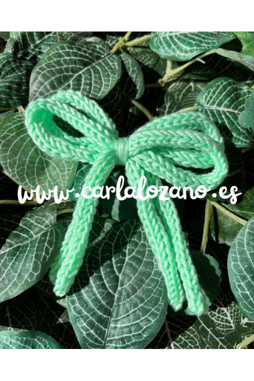 Lazo de tricot doble VERDE AGUA 