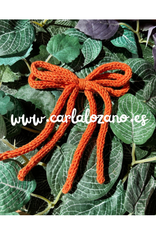 Lazo de tricot doble NARANJA