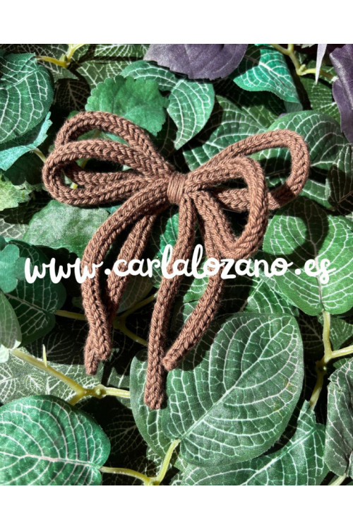 Lazo de tricot doble MARRÓN
