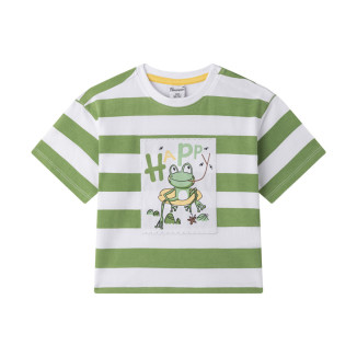 Camiseta m/c de rayas VERDE 