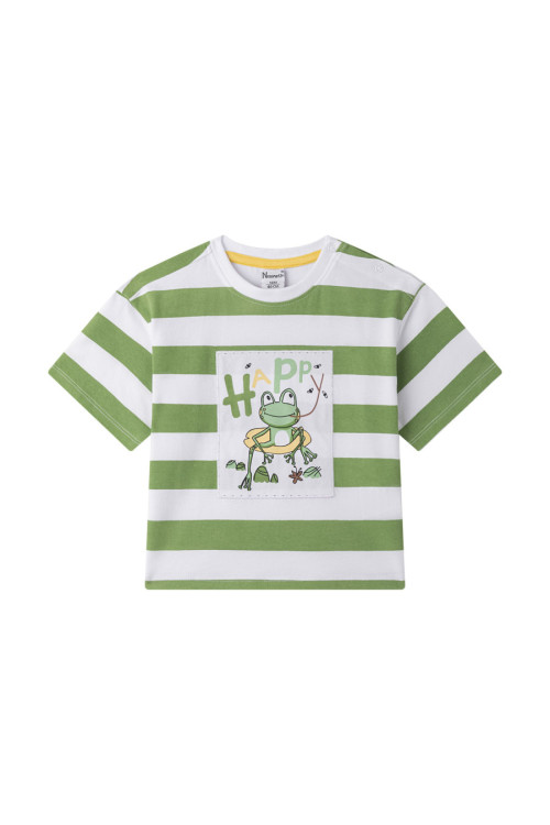 Camiseta m/c de rayas VERDE 