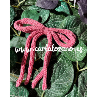 Lazo de tricot doble ROSADO
