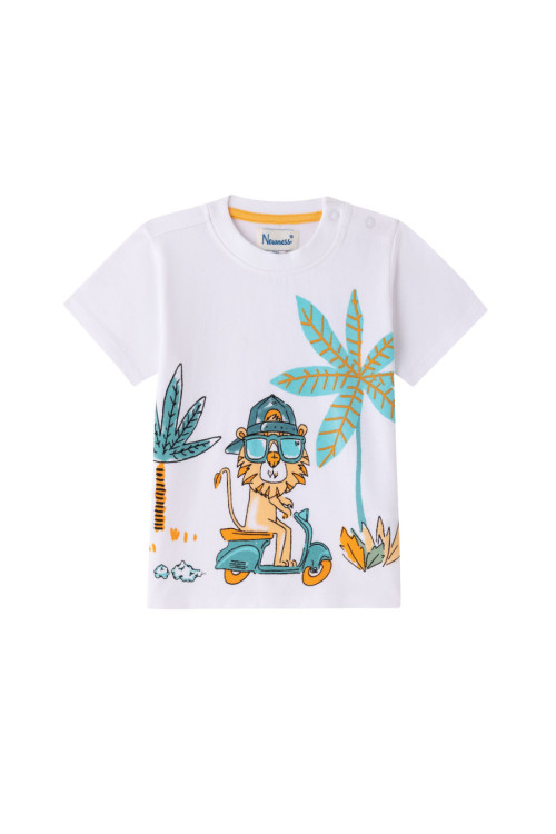 Camiseta m/c con león BLANCO